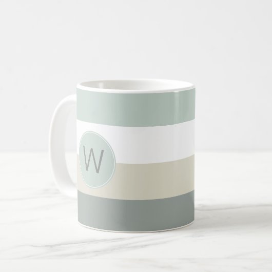 Muster für coole und kalbende Streifen mit Monogra Kaffeetasse (Vorderseite Links)