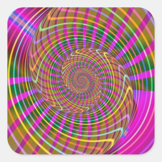 Muster für Cooles geometrisches Fraktal der Leucht Quadratischer Aufkleber (Vorderseite)