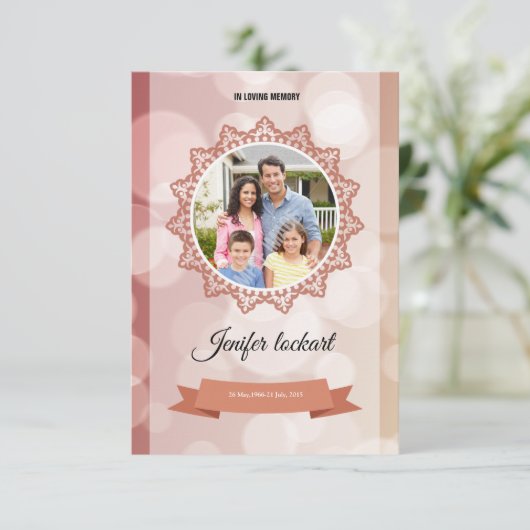 Muster für das Beerdigungsprogramm Einladung (Stehend Vorderseite)