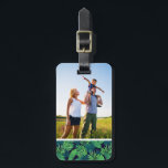 Muster für das benutzerdefinierte Foto Tropical Bl Gepäckanhänger<br><div class="desc">Pflanze und Blume | Tropisches,  trendiges Muster mit exotischen Blätter aus Palmen. © und ® Bigstock® - Alle Rechte vorbehalten.</div>