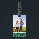 Muster für das benutzerdefinierte Foto Tropical Bl Gepäckanhänger<br><div class="desc">Pflanze und Blume | Tropisches,  trendiges Muster mit exotischen Blätter aus Palmen. © und ® Bigstock® - Alle Rechte vorbehalten.</div>