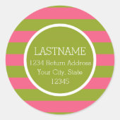 Muster für das benutzerdefinierte Monogramm in grü Runder Aufkleber (Vorderseite)