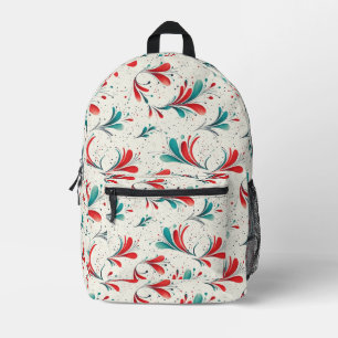 Muster für das blaue und das rote Paisley-Leaf (2) Bedruckter Rucksack