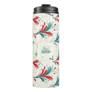 Muster für das blaue und das rote Paisley-Leaf (2) Thermosbecher