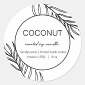 Muster für das Design von Blätter für das Candle-P Runder Aufkleber (Vorderseite)