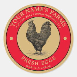 Muster für das Etikett "Vintage frische Eier" Runder Aufkleber