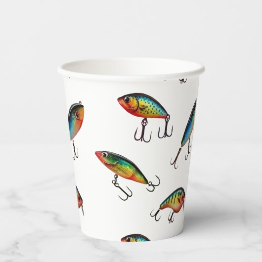 Muster für das Fischfangverhalten Pappbecher (Rückseite)