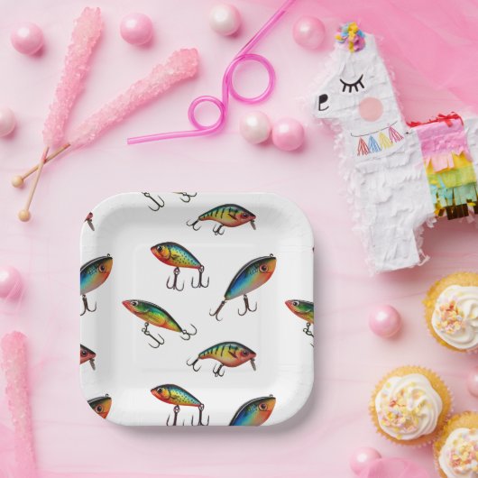 Muster für das Fischfangverhalten Pappteller (Party)