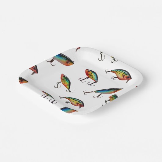 Muster für das Fischfangverhalten Pappteller (Gewinkelt)