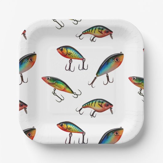 Muster für das Fischfangverhalten Pappteller (Vorderseite)