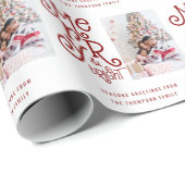 Muster für das Foto "Whimsical Merry Bright Name" Geschenkpapier (Rolleneckpunkt)
