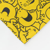 Muster für das gelbe Lächeln | Monogramm Fleecedecke (Ecke)