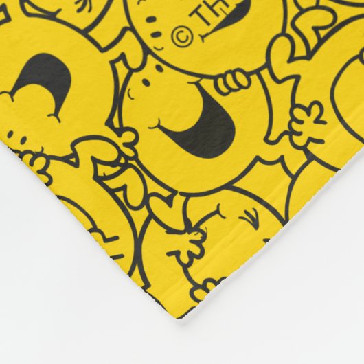 Muster für das gelbe Lächeln | Monogramm Fleecedecke (Ecke)