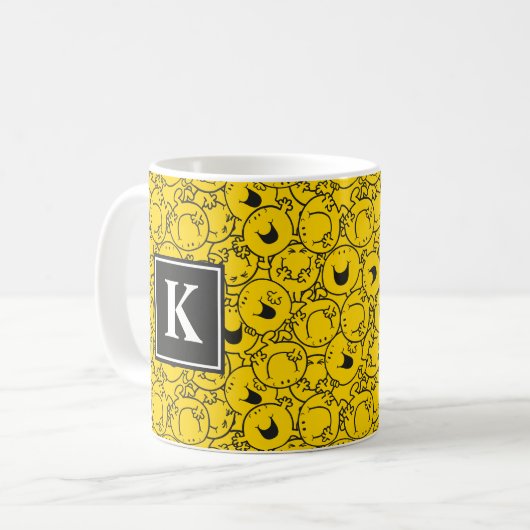Muster für das gelbe Lächeln | Monogramm Kaffeetasse (Vorderseite Links)