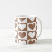 Muster für das Herz der Tafel - braun und weiß Kaffeetasse (VorderseiteRechts)