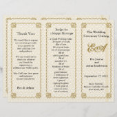 Muster für das Hochzeitsprogrammordner Gold White (Vorne/Hinten)