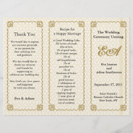 Muster für das Hochzeitsprogrammordner Gold White