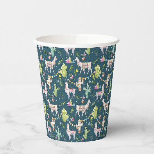 Muster für das Lama-Wasserfarbenfeld Pappbecher (Links)