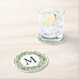 Muster für das Muster der Blätter für die klassisc Runder Pappuntersetzer