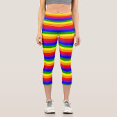 Muster für das Muster der Flag LGBTQIA+-Regenbogen Capri Leggings (Vorderseite)