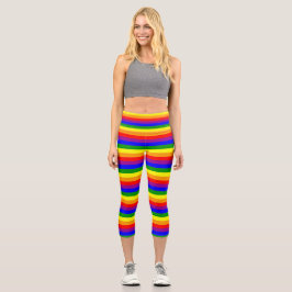 Muster für das Muster der Flag LGBTQIA+-Regenbogen Capri Leggings