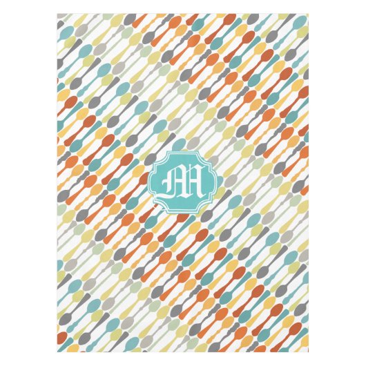 Muster für das Muster der Retro-Farben für Monogra Tischdecke (Vorderseite)