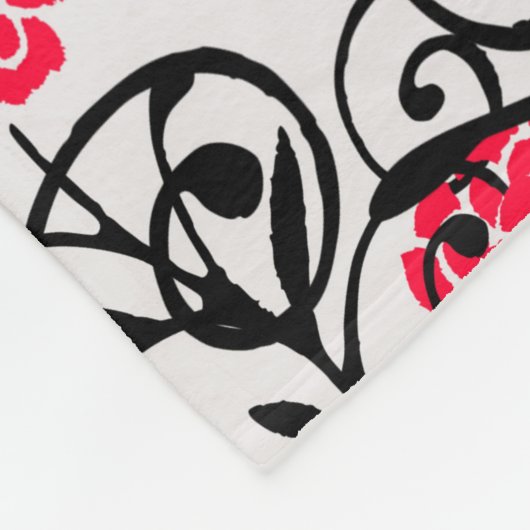 Muster für das Muster der roten Blume Fleecedecke (Ecke)