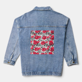 Muster für das Muster der roten Blume Jeansjacke