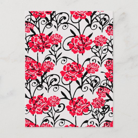 Muster für das Muster der roten Blume Postkarte (Vorderseite)