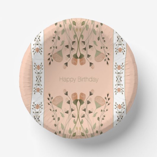 Muster für das Muster des Blumenmusters Pappteller (Vorderseite)