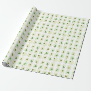 Muster für das Patchwork für Kleeblätter und Klebe Geschenkpapier