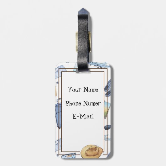 Muster für das Reisedesign - Akryllische Gepäckmar Gepäckanhänger (Rückseite vertikal)