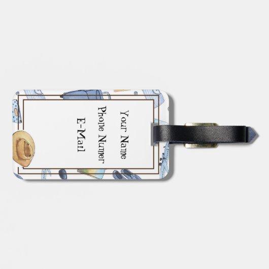 Muster für das Reisedesign - Akryllische Gepäckmar Gepäckanhänger (Rückseite horizontal)