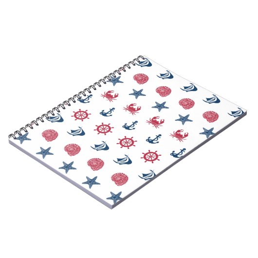 Muster für das Symbol Rot-Weiß-Blau-Meer Notizblock (Linke Seite)