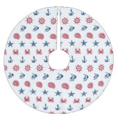 Muster für das Symbol Rot-Weiß-Blau-Meer Polyester Weihnachtsbaumdecke (Vorderseite)