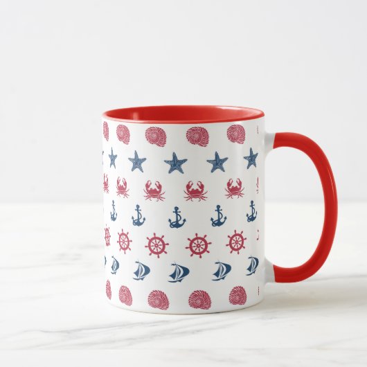 Muster für das Symbol Rot-Weiß-Blau-Meer Tasse (Rechts)