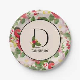 Muster für den Blumenurlaub Monogramm Anfangspapie Pappteller