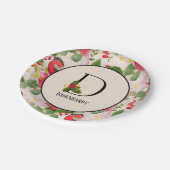 Muster für den Blumenurlaub Monogramm Anfangspapie Pappteller (Schrägansicht)