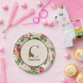 Muster für den Blumenurlaub Monogramm Initial C Pappteller (Party)