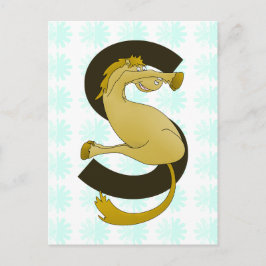 Muster für den Buchstaben S Pony Distressed Blume Postkarte