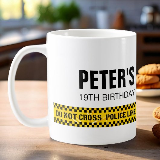 Muster für den Geburtstag mit polizeilichem Klebeb Kaffeetasse
