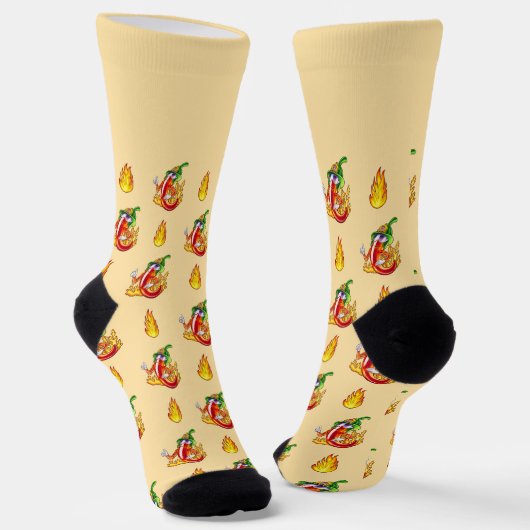 Muster für den gelben Firefighter-Chili Hinzufügen Socken (Gewinkelt)
