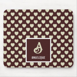 Muster für den Monogramm-Namen Rot und hellgrüne H Mousepad