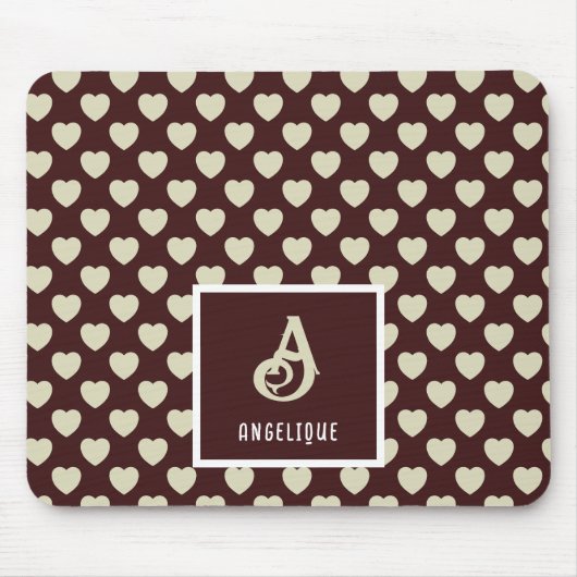 Muster für den Monogramm-Namen Rot und hellgrüne H Mousepad (Vorne)