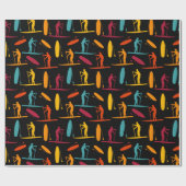 Muster für den SUP-Paddel-Boarding auf dem Steg Geschenkpapier (Flach)