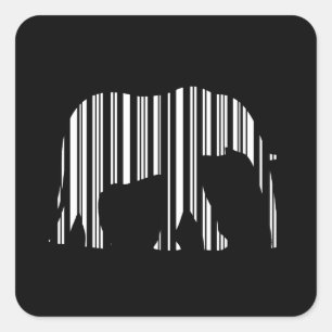 Muster für den Tiercode von ELEPHANT BARCODE-Bar Quadratischer Aufkleber