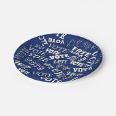 Muster für die Abstimmung Schriftart Pappteller (Schrägansicht)