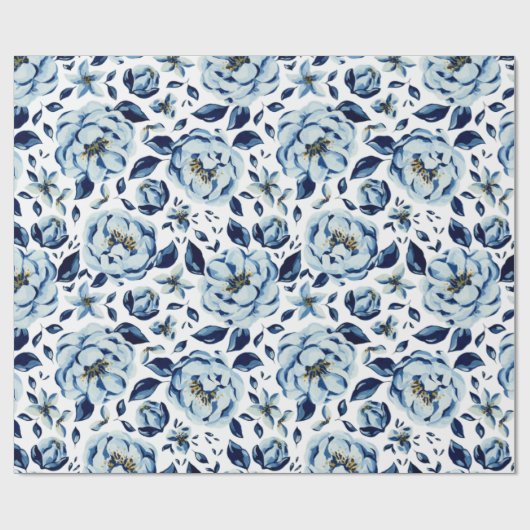Muster für die Blaue Blume Geschenkpapier (Flach)