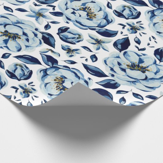 Muster für die Blaue Blume Geschenkpapier (Ecke)