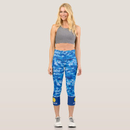 Muster für die blaue Gefärbte Krawatte von Pickleb Capri Leggings